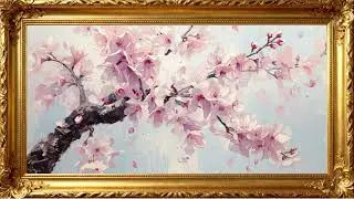 Peaceful Cherry Blossom – 4K Oil Painting Wallpaper for Home Background | 4K Frame TV Art