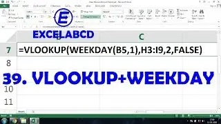 How to combine Excel Functions VLOOKUP and WEEKDAY | Excelabcd