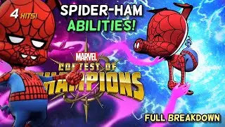 Разбор способностей Свина-Паука | Мощный укус, уклонение и взрывной урон | Marvel: Битва чемпионов