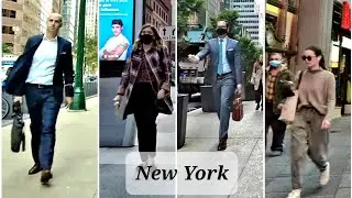 Monday Morning rush hour in New York City - Times Square [4K]