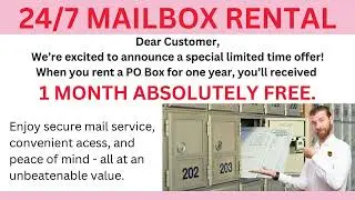 24/7 MAILBOX RENTAL I MAILBOXES + I  1 MONTH ABSOLUTELY FREE I