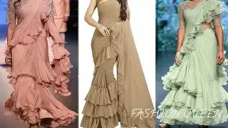 Latest frills sarees designs #Amazon haul#partywear#shadi#ruffle saree blouse#fashion queen