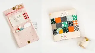 How to sew a Smart Needle Book | Zippered Pocket | Magnetic Snap sewing | Wallet DIY