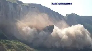 Eboulement d'une falaise &agrave; Saint-Jouin-Bruneval - 18/07