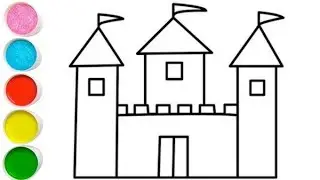 Beautiful Castle🏰 Drawing, Coloring and Painting easy for kids