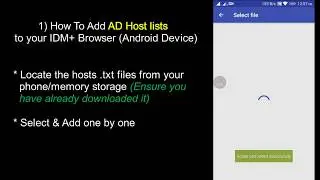 How to add AD Host files to IDM+ Android Mobile Browser & block Ads, Malware and Pop ups