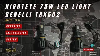 Night Eye 75W H7 LED's for Benelli TRK 502 | Unboxing, Installation and Review | @enqrides53