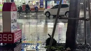 Rainy Sidewalk at Night 🌧️ | City Street Ambience for Deep Sleep