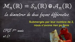 Matrices sym&eacute;triques, antisym&eacute;triques, et suppl&eacute;mentaires (CPGE 1&egrave;re ann&eacute;e et L1)