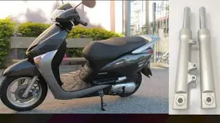 Honda lead 110 substituindo a suspens&atilde;o dianteira