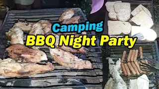 Chicken BBQ,Camping Night Party Roasted Bread, Sausage & Corn | Barbecue Food