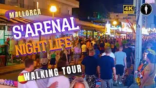 Wild NightLife in Palma de Mallorca | S'Arenal Party 🍸 Walking Tour 🇪🇦 Spain 2022