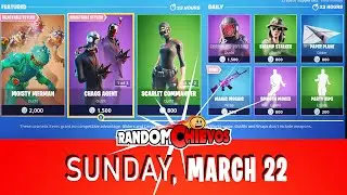 Fortnite TODAY'S Item Shop - MARCH 22 (New Maniac Mosaic, Moisty merman, Chaos Agent,..)