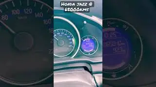 Honda Jazz Petrol Manual Car Mileage of 21.3kmpl at 65000kms. #hondajazz #honda #jazz #mileage #test