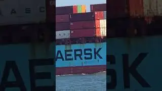 MAERSK GIRONDE Fast Pass Fort Monroe Virginia Outlook Beach 🌊🌊 #ship #nautical #shipspotting