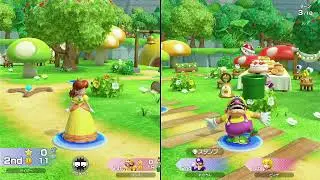 マリオパーティージャンボリーTV　2VS2タッグ戦　巨大ハナチャンとお菓子の森　playerワルイージ　CPU　デイジー　ワリオ　ピーチ　CPU強さ強い　 Mario party jamboree