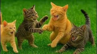 Kittens Playing on the Grass with Rabbits &ndash; Adorable Cats & Bunnies Together 🐱🐇