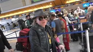 Axl Rose Wheeling Around The Airport Talking About Coachella
