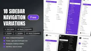 Figma Sidebar Forge 18 Sidebar Navigations Variants & Style Guide Templates Download Free