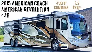 2015 American Coach American Revolution 42G A Class 450HP Cummins Diesel Pusher - $249,900