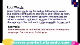 1.6.1: Root words and Affixes  Explanation and Examples , Vocabulary, English Punjab Level-10