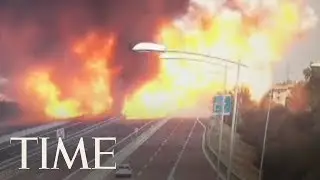 Massive Truck Explosion Causes Partial Bridge Collapse In Italy | TIME