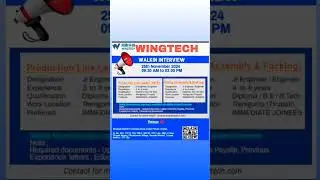 #walkininterview#wingtech#andhrapradesh#production#line#leader#kitting#supervisor#manufacturing#ems