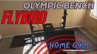 Олимпийская скамья для жима лежа FLYBIRD с подушкой для сгибания рук на бицепс и тренажером для ног | Домашний тренажерный зал | Распаковка и сборка