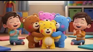 Four Little Toy Bears Hug Hug Hug | Kindness & Counting Songs for Kids