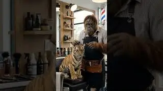 Pak Atan and Tiger #barber #orangutan #tiger