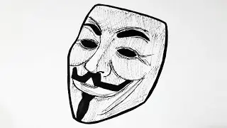How To Draw V for Vendetta Mask