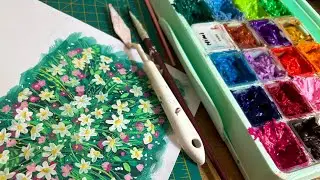 Pintando um jardim com Gelly Gouache Himi 🎨 Estudos de arte - um tutorial para pintar de forma fácil