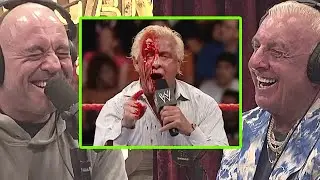 Joe Rogan Watches Ric Flair&rsquo;s Insane Blade Job and Bloody Promo