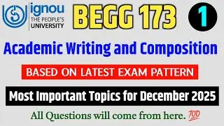 BEGG 173 Important Questions December 2025 Exam | IGNOU BEGG 173 Question Paper 2025 | BEGG 173