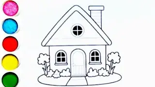 Cute house 🏡 Drawing, Painting & Coloring For Kids and Toddlers_ Kids Art