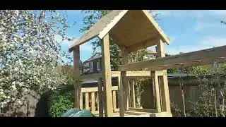 Single 1.3msq Play Crazy Custom Climbing Frame, Outdoor Wooden Climbing Frame Installation