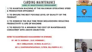 CARD CLOTHING MAINTENANCE II BEHERA TEXTILE TUTORIALS II SPINNING II TEXTILE