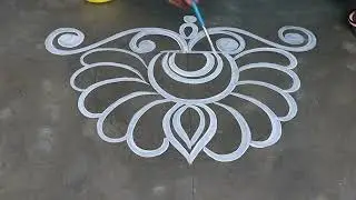 very simple alpona design for saraswali puja, happy new year special rangoli design, alpona design
