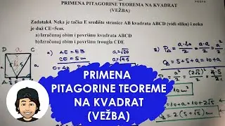 PRIMENA PITAGORINE TEOREME NA KVADRAT - ZADACI