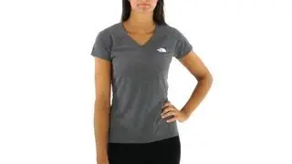The North Face Women's Short Sleeve Reaxion Running V-Neck Tee | SwimOutlet.com