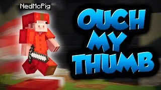 Minecraft Bedwars but my thumb hurts, this is so sad...