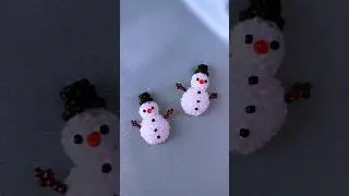 Beaded snowman ❄️ RAW right angle weave #beads #diy #beadmaking #jewelry #beading #christmas