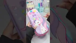 Unboxing unicorn pencil case #asmr #stationery #pencilbox #shorts