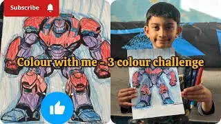Coloring a TRANSFORMER With Only 3 Colors! | Fun Kids Coloring Challenge