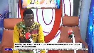 Resurrection Hour is Live with Rev. J.E. Kyeremateng (Prayer Line: 0244 282745)Momo Line: 0530433591