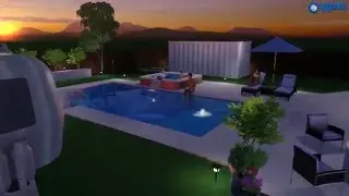 FiberClassy Pools - 3D Pool Design - The Pinnacle 30'