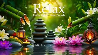 Candlelight Water Ambience with Soft Relaxing Music 🌿 Relieve Stress & Calming Piano Melodies