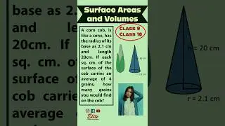 A corn cob, shaped somewhat like a cone has radius of its broadest end as 2.1 cm and length 20 cm...