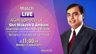 Reliance AGM Meeting Live Event 2019 I Jio Phone 3 Jio Giga Fiber Launch 2019