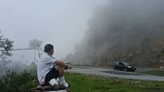 Solo drive across the country road and connecting with nature